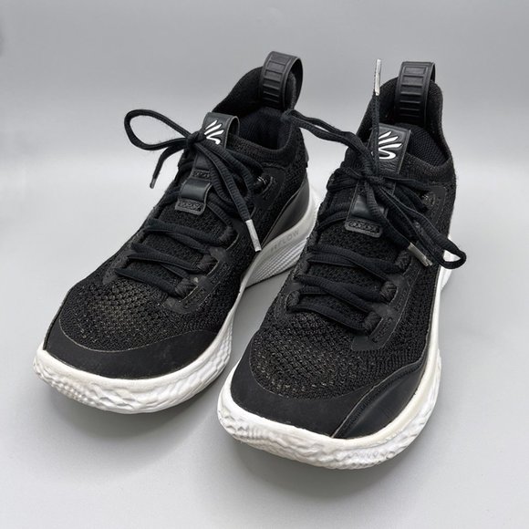Under Armour Curry Flow 8 Stephen Curry Black White Basketball Shoe Size 5 Youth - Picture 3 of 10